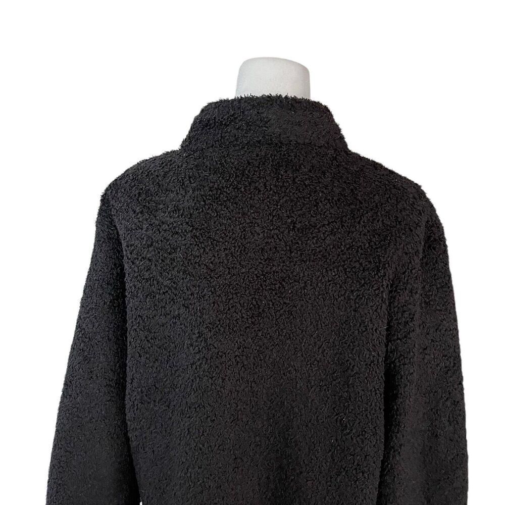 Black Diamond Womens XL Fleece Fuzzy Sherpa Jacket Black Full Zip NO SIZE TAG - Picture 11 of 11